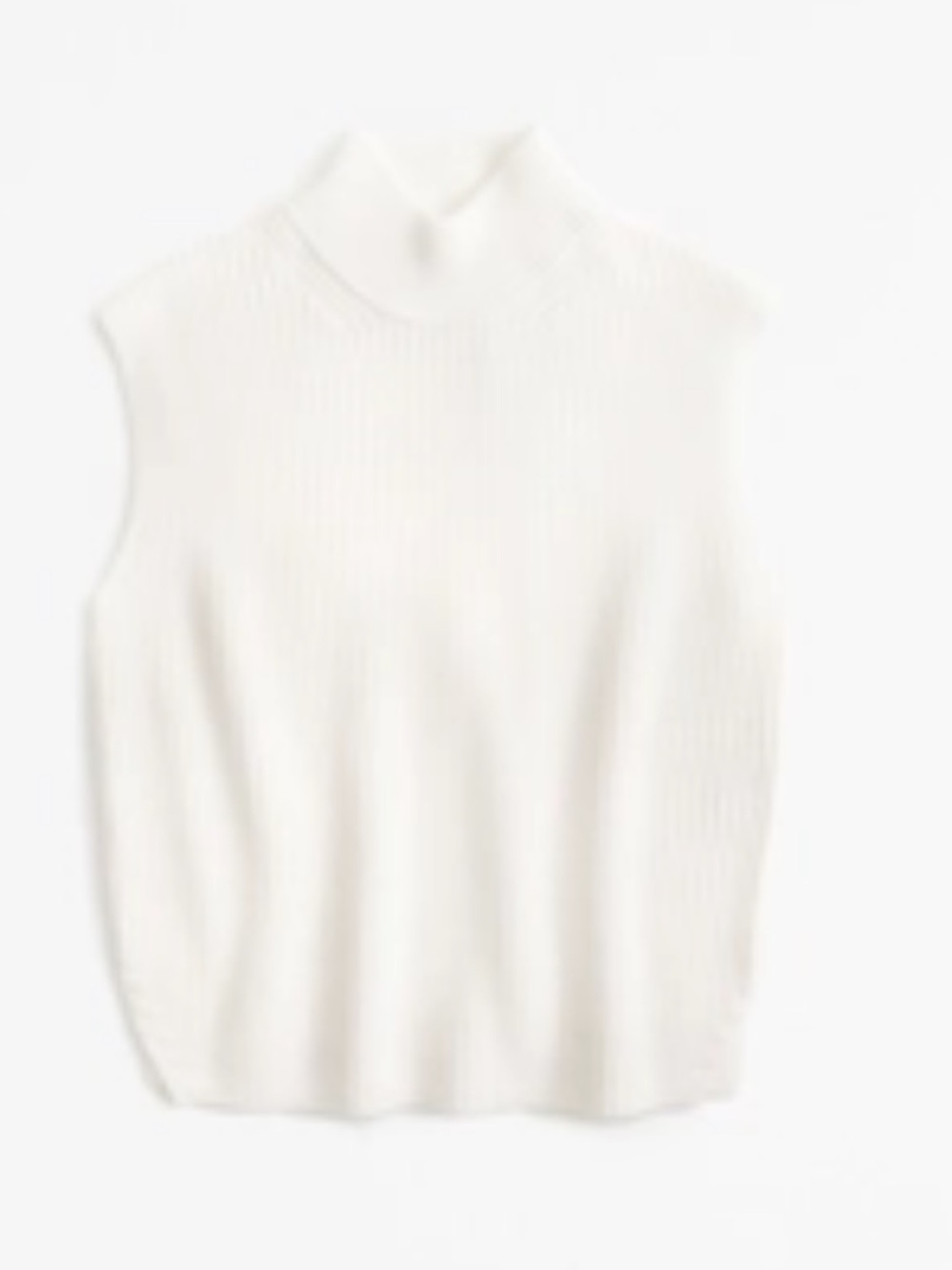 Abercrombie & Fitch Sleeveless Turtleneck Sweater Vest - Ivory